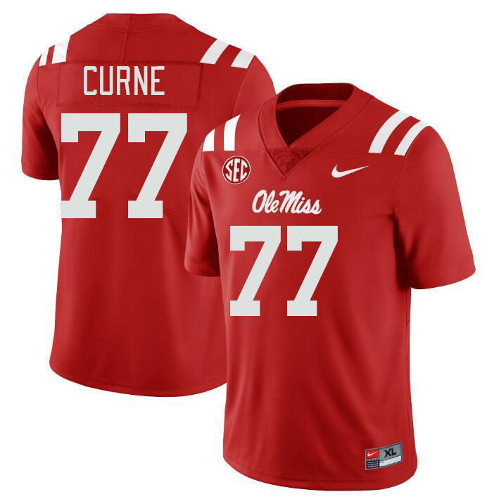Men #77 Victor Curne Ole Miss Rebels College Football Jerseys Stitched Sale-Red - Click Image to Close